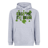 Heather Grey kiss me i'm irish Heavyweight Hoodie - MaliasSmallBusiness
