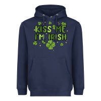 Navy kiss me i'm irish Heavyweight Hoodie - MaliasSmallBusiness