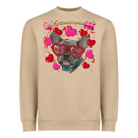 Mushroom valentine's day french bulldog puppy Heavyweight Sweatshirt - RanaPortraitStore