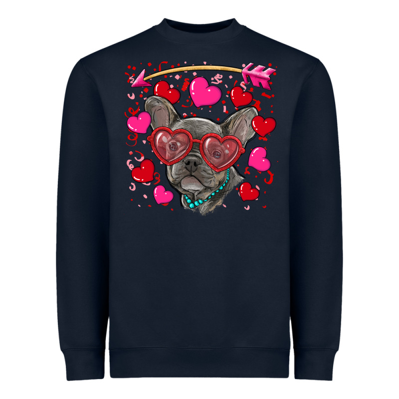 Valentine's Day French Bulldog Puppy Heavyweight Sweatshirt by RanaPortraitStore | Teevron