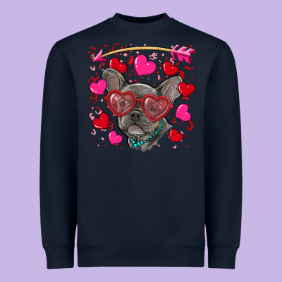 Heavyweight Sweatshirt valentine's day french bulldog puppy