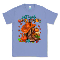 Colony Blue jusr a girl who loves fall  cowgirl Classic Tee - AdoDesignShop