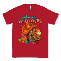 Red jusr a girl who loves fall  cowgirl Classic Tee - AdoDesignShop