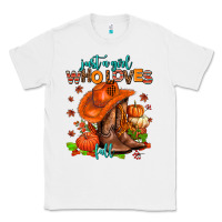 White jusr a girl who loves fall  cowgirl Classic Tee - AdoDesignShop