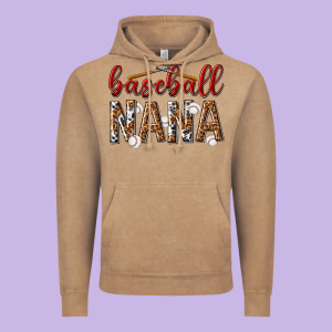Baseball Nana With Leopard Vintage Hoodie Designed By Texasbilliewilder