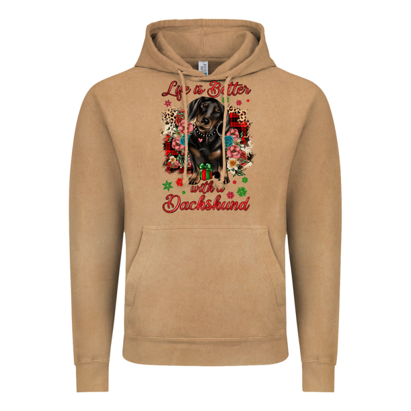 Christmas Life Is Better With A Dachshund Vintage Hoodie by JahusDesignShop | Teevron