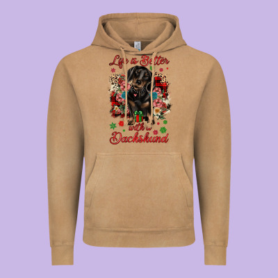 Christmas Life Is Better With A Dachshund Vintage Hoodie Designed By Jahusdesignshop