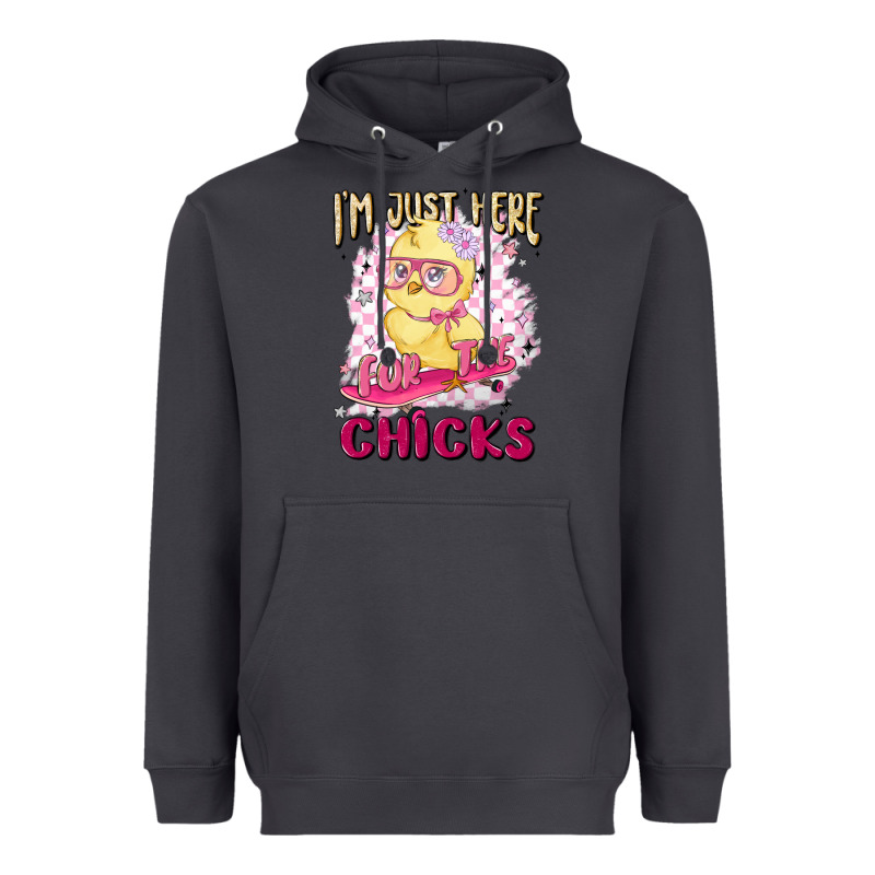 I'm Just Here For The Chicks Heavyweight Hoodie by MaliasSmallBusiness | Teevron