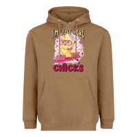 Toasted Coconut i'm just here for the chicks Heavyweight Hoodie - MaliasSmallBusiness