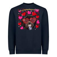 Navy valentine's day havanese dog Heavyweight Sweatshirt - RanaPortraitStore