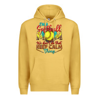 Antique Gold I'm a Softball mom we don't do that keep calm Premium Hoodie - BundleAndBundleShop