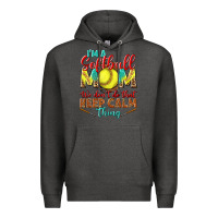 Charcoal Heather I'm a Softball mom we don't do that keep calm Premium Hoodie - BundleAndBundleShop