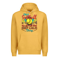 Mustard I'm a Softball mom we don't do that keep calm Premium Hoodie - BundleAndBundleShop