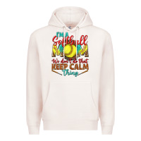Pale Pink I'm a Softball mom we don't do that keep calm Premium Hoodie - BundleAndBundleShop
