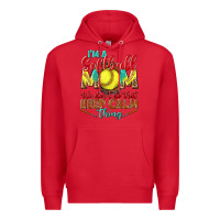Red I'm a Softball mom we don't do that keep calm Premium Hoodie - BundleAndBundleShop