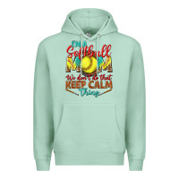 Seafoam I'm a Softball mom we don't do that keep calm Premium Hoodie - BundleAndBundleShop