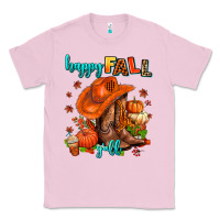 Bubblegum Pink happy fall y'all  cowgirl Classic Tee - AdoDesignShop