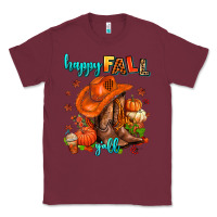 Burgundy happy fall y'all  cowgirl Classic Tee - AdoDesignShop