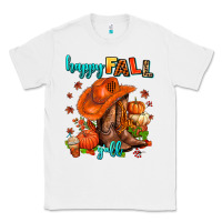 White happy fall y'all  cowgirl Classic Tee - AdoDesignShop