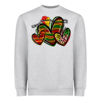 Heather Grey juneteenth hearts Heavyweight Sweatshirt - Zillion Design Studio