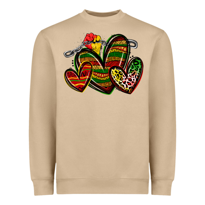 Juneteenth Hearts Heavyweight Sweatshirt by Zillion Design Studio | Teevron
