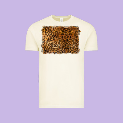Handdrawn Leopard Pattern Vintage Tee Designed By Barkaloodesign