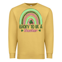 Antique Gold lucky to be a teacher Premium Sweatshirt - MaliasSmallBusiness