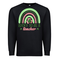 Black lucky to be a teacher Premium Sweatshirt - MaliasSmallBusiness