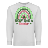 Dove Grey lucky to be a teacher Premium Sweatshirt - MaliasSmallBusiness