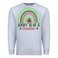 Heather Grey lucky to be a teacher Premium Sweatshirt - MaliasSmallBusiness