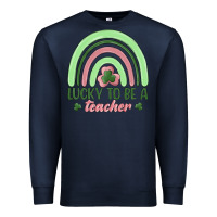 Navy lucky to be a teacher Premium Sweatshirt - MaliasSmallBusiness