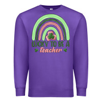 Purple lucky to be a teacher Premium Sweatshirt - MaliasSmallBusiness