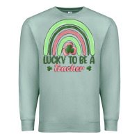 Seafoam lucky to be a teacher Premium Sweatshirt - MaliasSmallBusiness