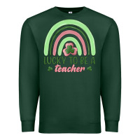Sports Green lucky to be a teacher Premium Sweatshirt - MaliasSmallBusiness
