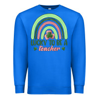 True Royal lucky to be a teacher Premium Sweatshirt - MaliasSmallBusiness