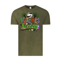 Vintage Olive witches be crazy Vintage Tee - Zillion Design Studio