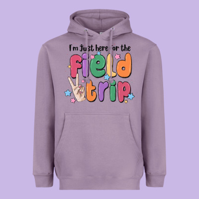 I'm Just Here For The Field Trip Heavyweight Hoodie Designed By Maliassmallbusiness