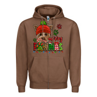 Chestnut merry pawmas christmas yorkie Zipper Hoodie - Jasminsmagicworld