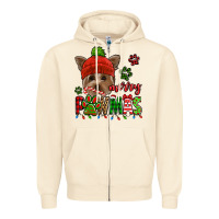 Sandshell merry pawmas christmas yorkie Zipper Hoodie - Jasminsmagicworld