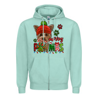 Seafoam merry pawmas christmas yorkie Zipper Hoodie - Jasminsmagicworld