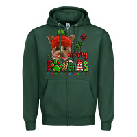 Sports Green merry pawmas christmas yorkie Zipper Hoodie - Jasminsmagicworld