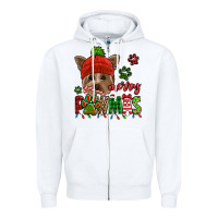 White merry pawmas christmas yorkie Zipper Hoodie - Jasminsmagicworld