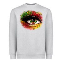 Heather Grey juneteenth eye Heavyweight Sweatshirt - Zillion Design Studio