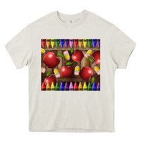 Cream Crayons And Apples Heavy Core Tee - LillyAllenDesigns