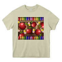 Mossy Crayons And Apples Heavy Core Tee - LillyAllenDesigns