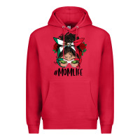 Cardinal Mexican Mom Life Messy Bun Mama Premium Hoodie - BundleAndBundleShop