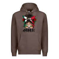 Coffee Mexican Mom Life Messy Bun Mama Premium Hoodie - BundleAndBundleShop