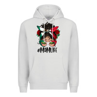 Dove Grey Mexican Mom Life Messy Bun Mama Premium Hoodie - BundleAndBundleShop