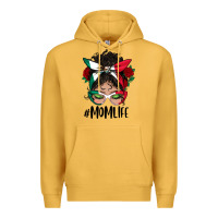 Mustard Mexican Mom Life Messy Bun Mama Premium Hoodie - BundleAndBundleShop