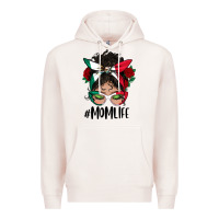 Pale Pink Mexican Mom Life Messy Bun Mama Premium Hoodie - BundleAndBundleShop